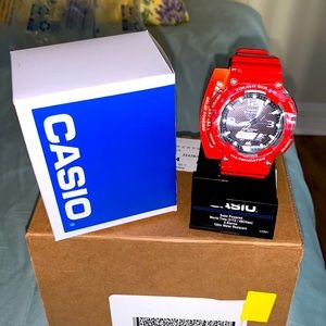 Casio Red Solar Powered Watch